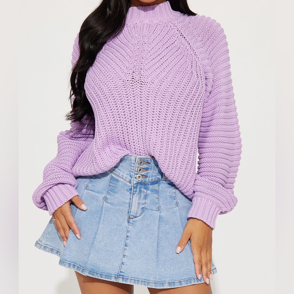 Fashion Nova Women’s Mock Neck Pullover Sweater